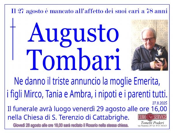 manifesto funebre di Augusto Tombari