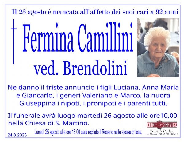 manifesto funebre di Fermina Camillini