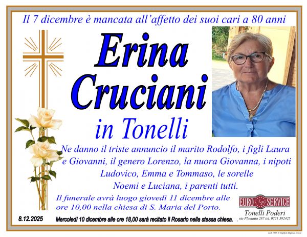 Necrologio di Erina Cruciani