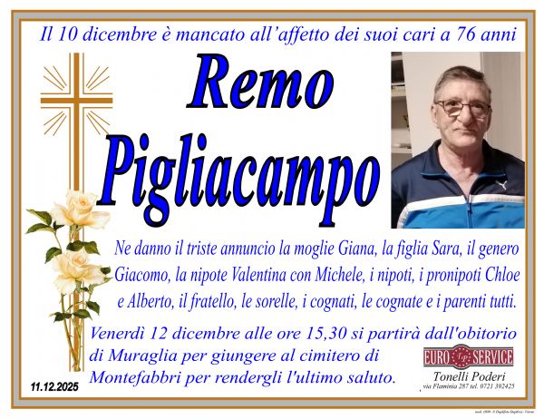 Necrologio di Remo Pigliacampo