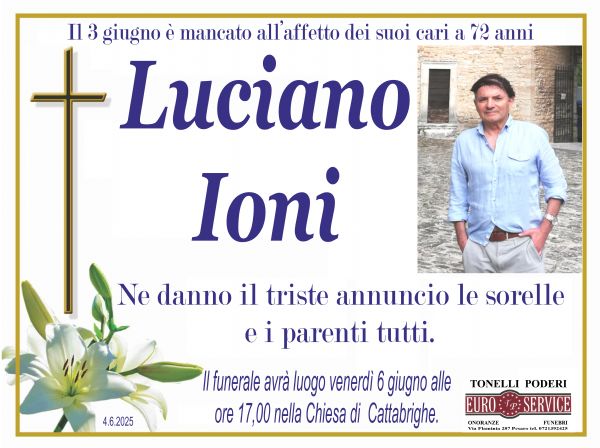 manifesto funebre di Luciano Ioni