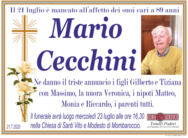 manifesto funebre di Mario Cecchini