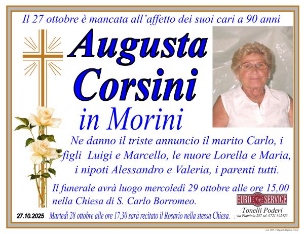 Necrologio di Augusta Corsini