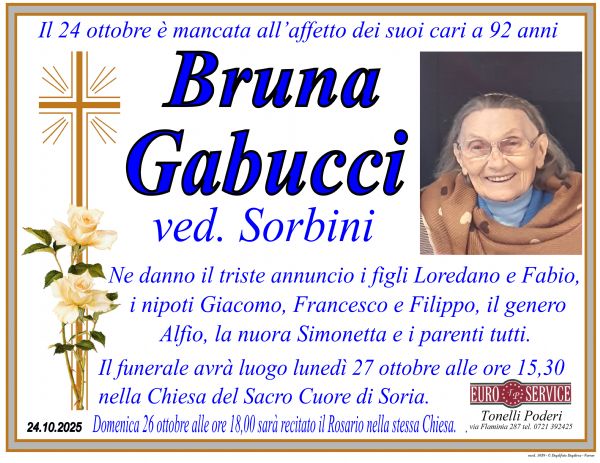 manifesto funebre di Bruna Gabucci
