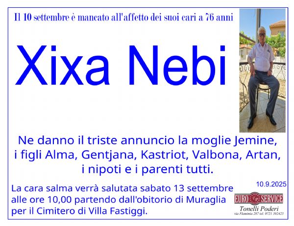 Necrologio di Xixa Nebi