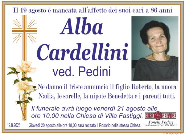 Necrologio di Alba Cardellini