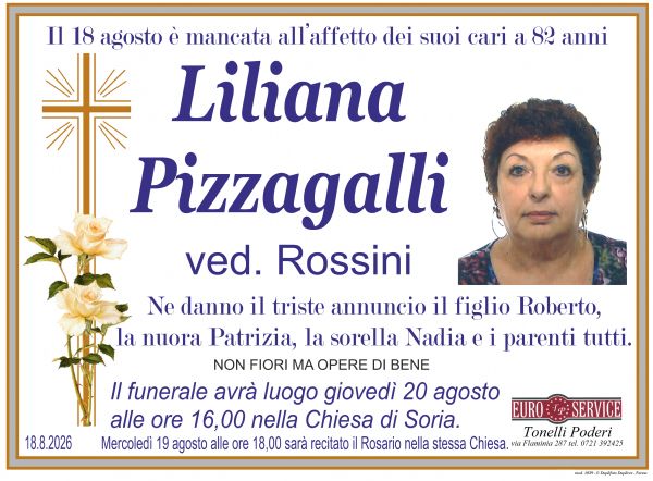 Necrologio di Liliana Pizzagalli