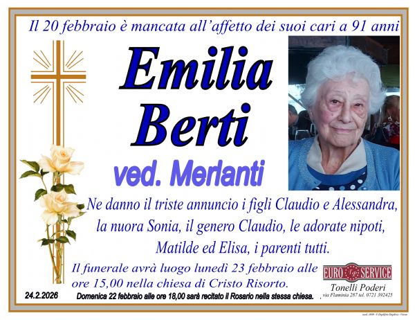 Necrologio di Emilia Berti