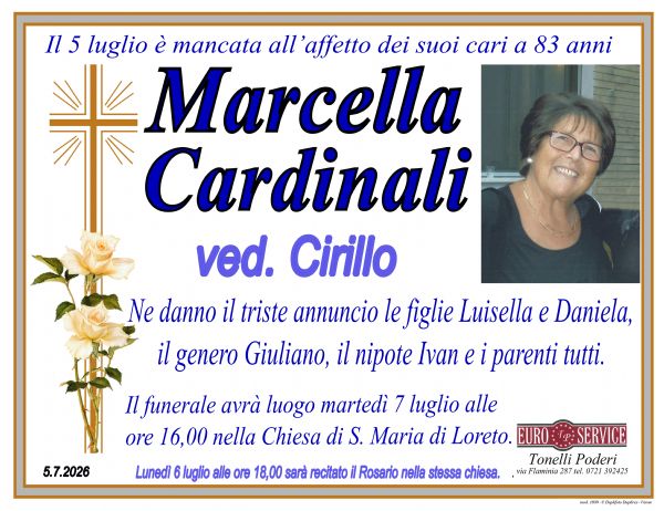 Necrologio di Marcella Cardinali