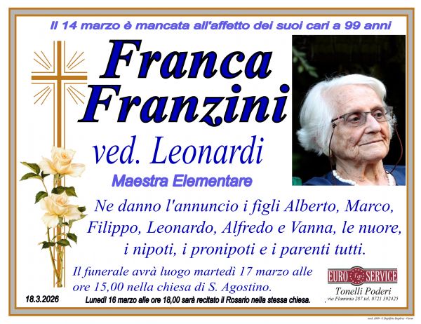 Necrologio di Franca Franzini