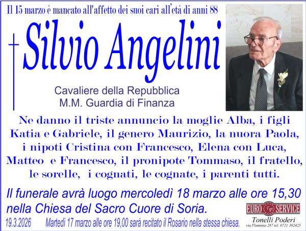 Necrologio di Silvio Angelini